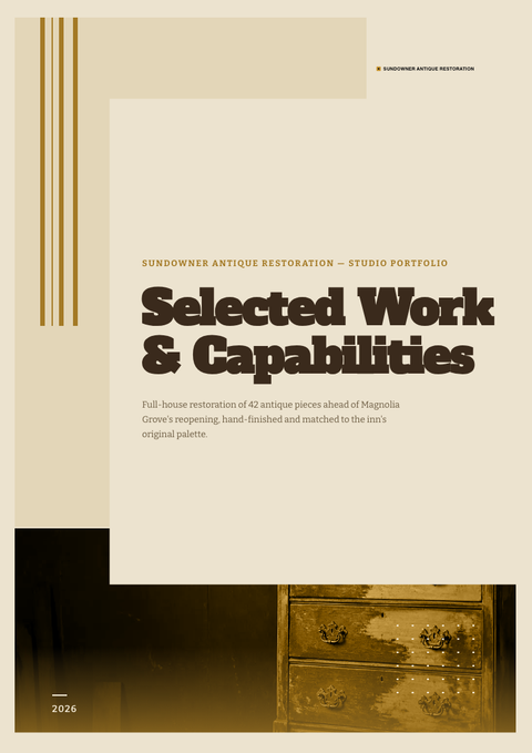 A finished portfolio rendered in a retro look