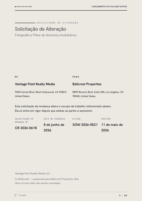 A finished change request rendered in a foto look