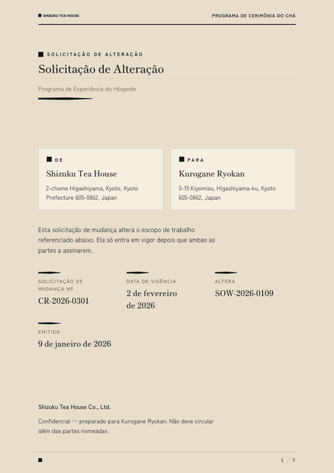 A finished change request rendered in a cultural look