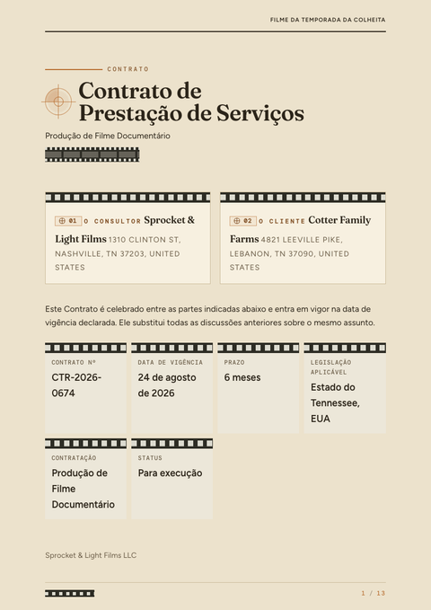 A finished contract rendered in a foto look