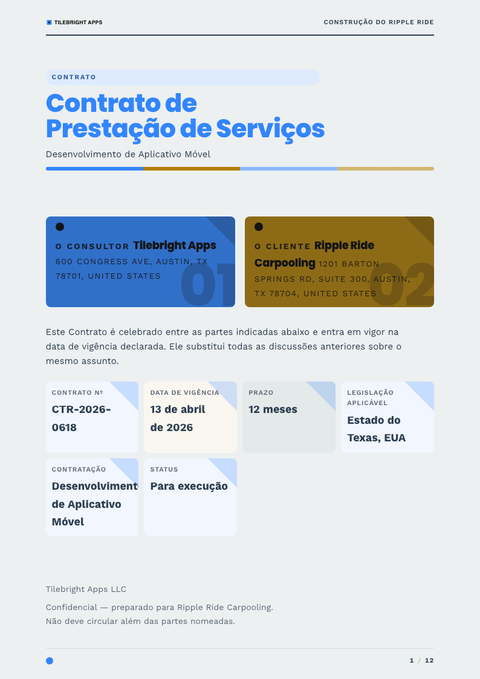 A finished contract rendered in a flat & minimalista look