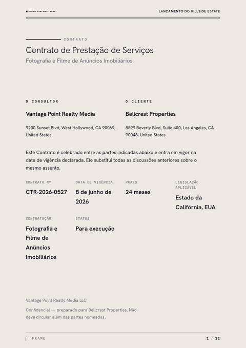 A finished contract rendered in a foto look