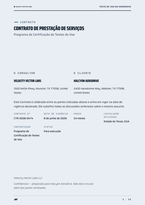 A finished contract rendered in a futurista look