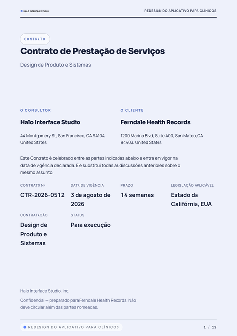 A finished contract rendered in a morfismo look