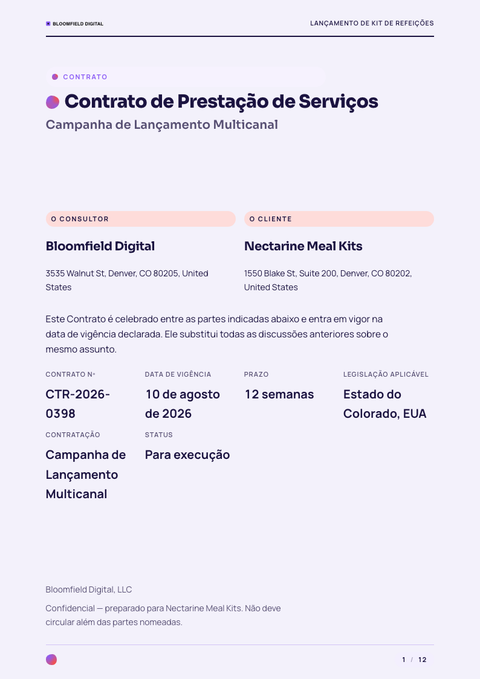 A finished contract rendered in a gradiente look