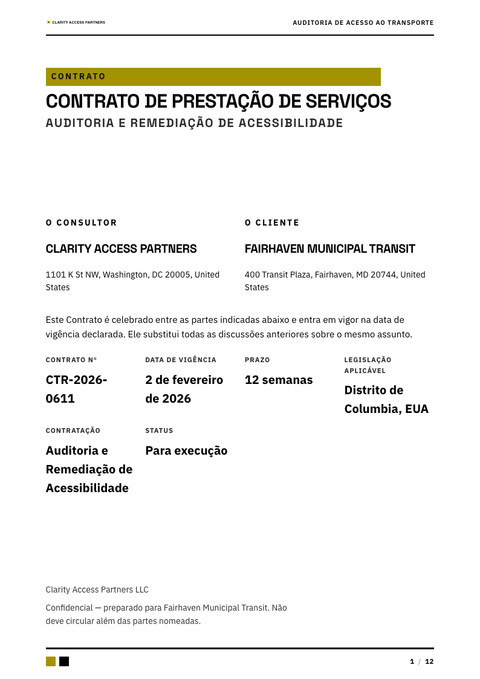 A finished contract rendered in a cor look