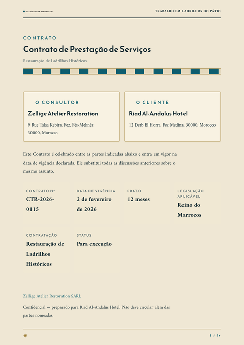 A finished contract rendered in a cultural look