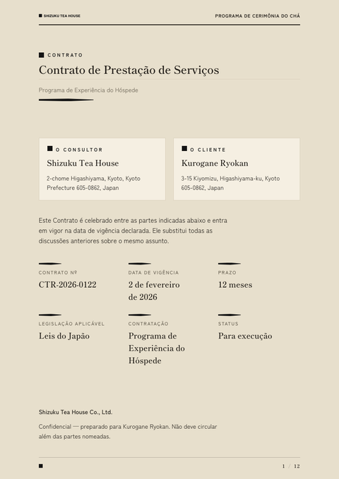 A finished contract rendered in a cultural look