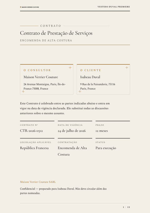 A finished contract rendered in a estilo de vida look