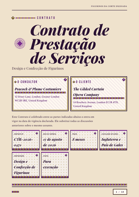 A finished contract rendered in a brutalista look
