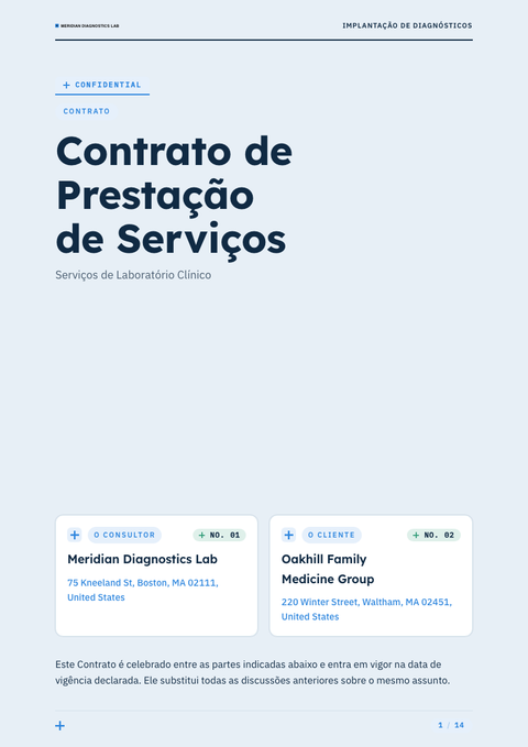 A finished contract rendered in a diversos look