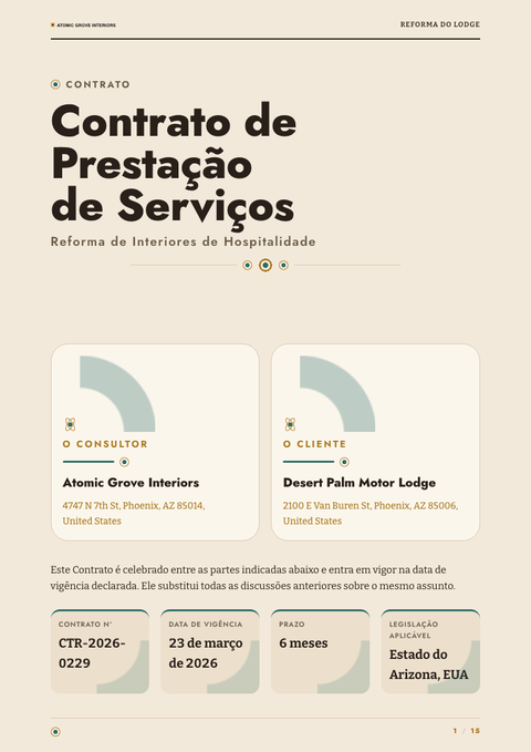 A finished contract rendered in a retrô look