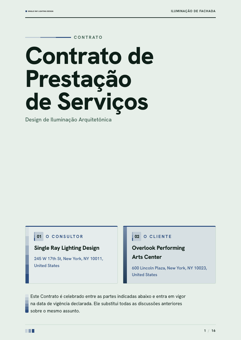 A finished contract rendered in a cor look