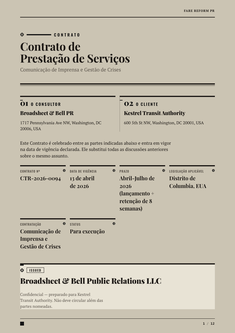 A finished contract rendered in a impresso look