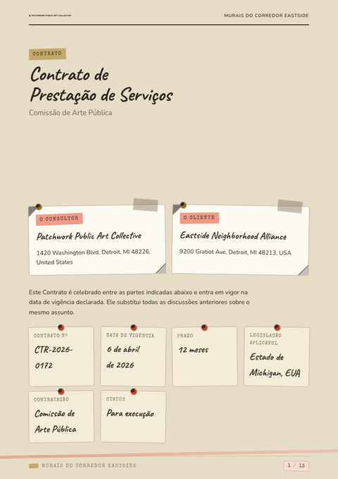 A finished contract rendered in a foto look