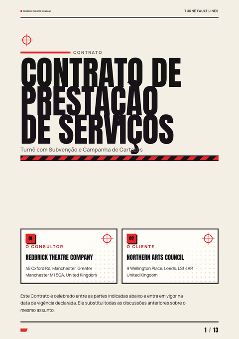 A finished contract rendered in a impresso look
