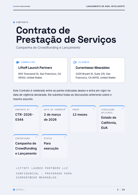 A finished contract rendered in a movimento look