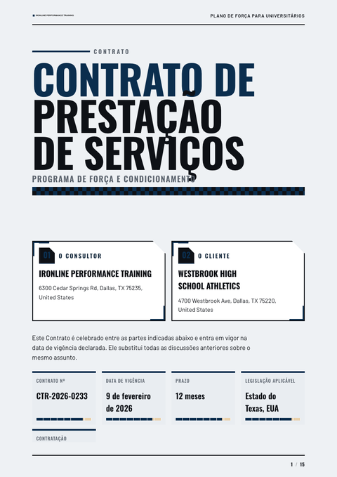 A finished contract rendered in a diversos look
