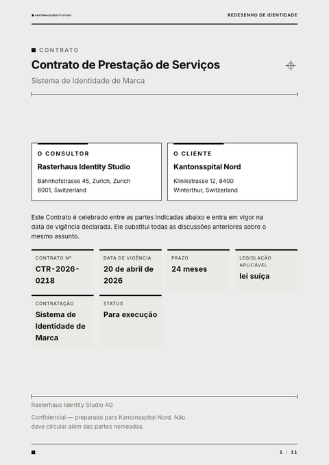 A finished contract rendered in a flat & minimalista look