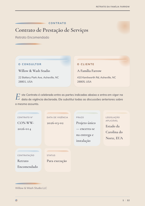 A finished contract rendered in a ilustrado look
