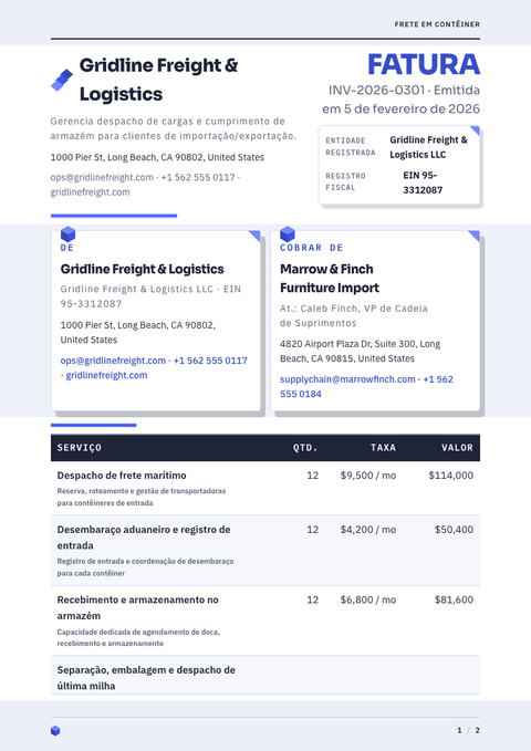 A finished invoice rendered in a 3d look