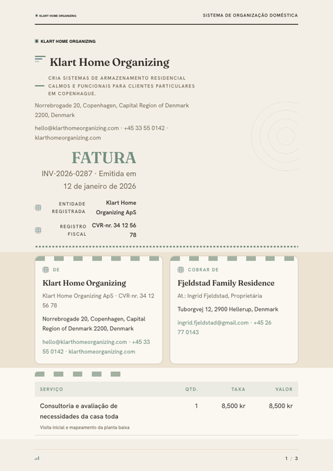 A finished invoice rendered in a cultural look