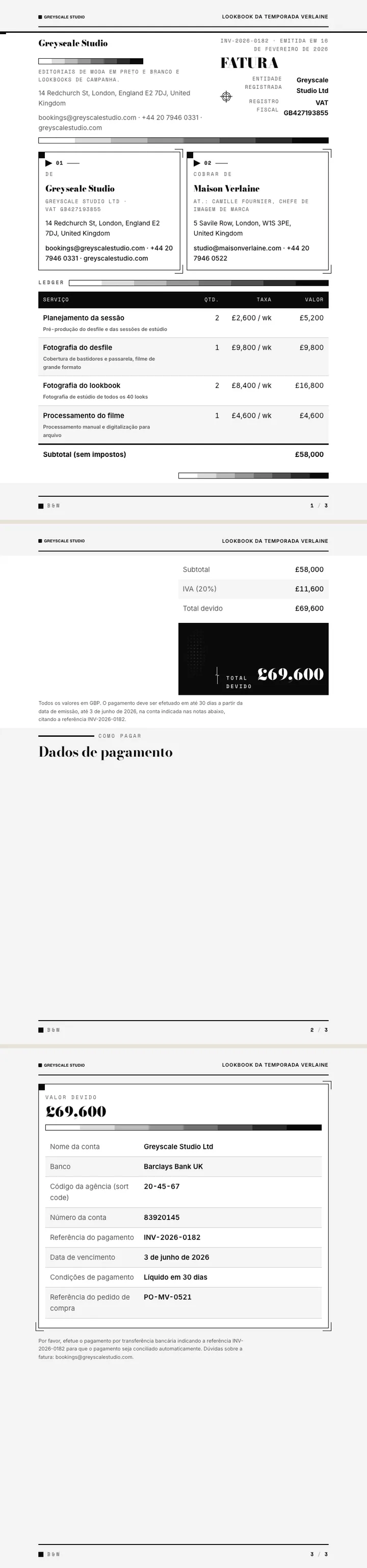 Preto e Branco — exemplo completo criado pelo Waxe