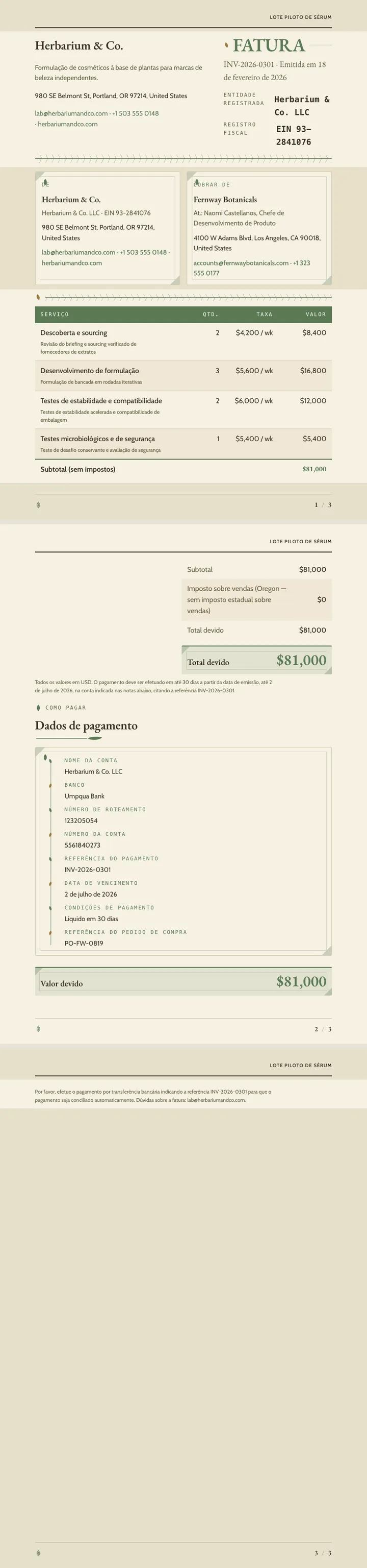 Botânico — exemplo completo criado pelo Waxe