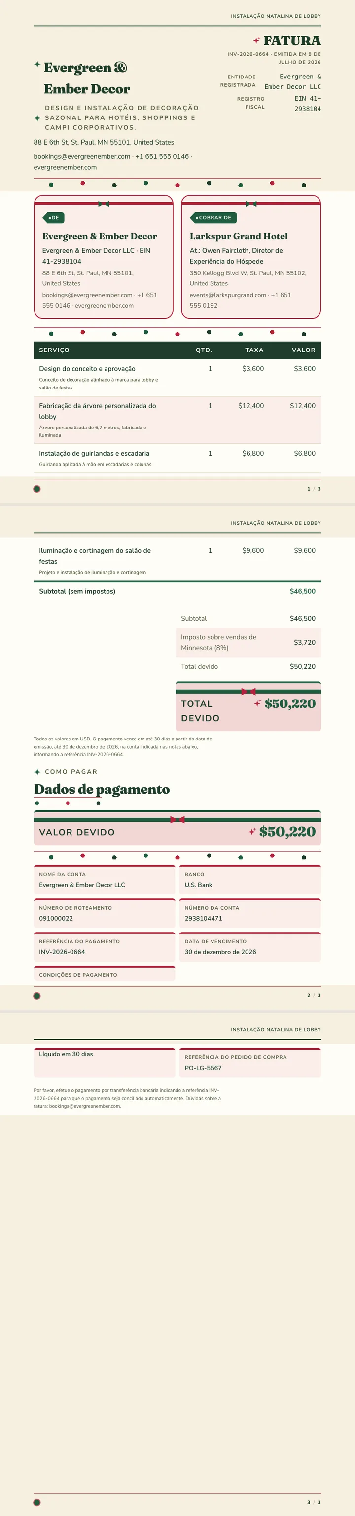 Festivo / Feriado — exemplo completo criado pelo Waxe