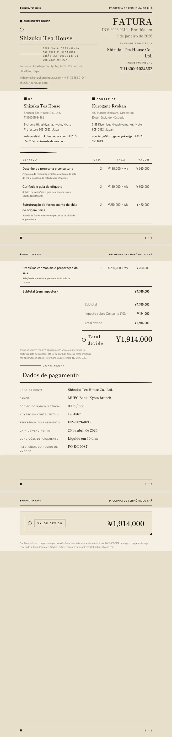 Minimalismo Japonês — exemplo completo criado pelo Waxe