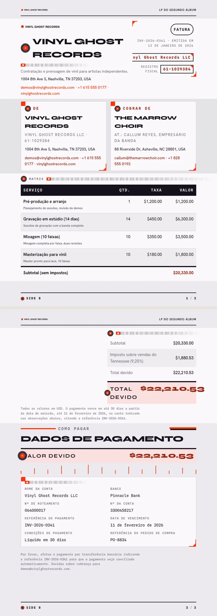 Arte de Álbum Musical — exemplo completo criado pelo Waxe
