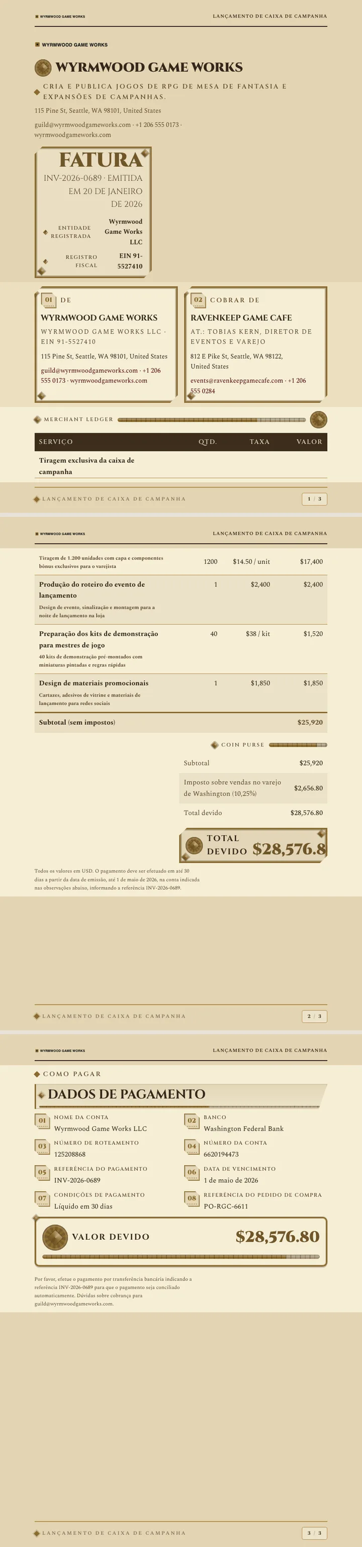 UI de RPG — exemplo completo criado pelo Waxe
