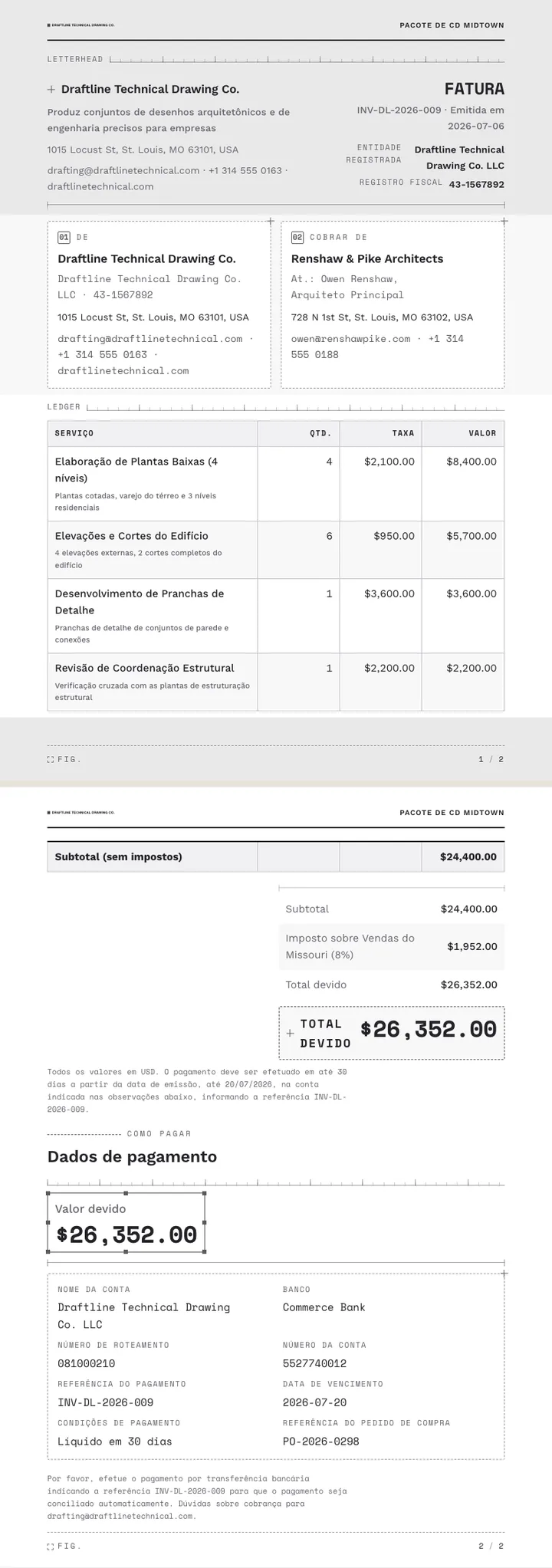 Wireframe — exemplo completo criado pelo Waxe
