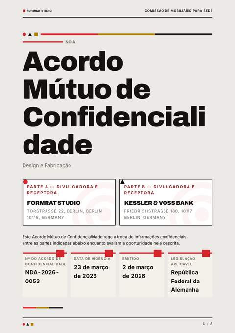 A finished nda rendered in a retrô look