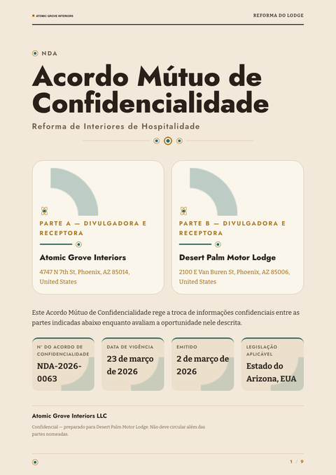 A finished nda rendered in a retrô look