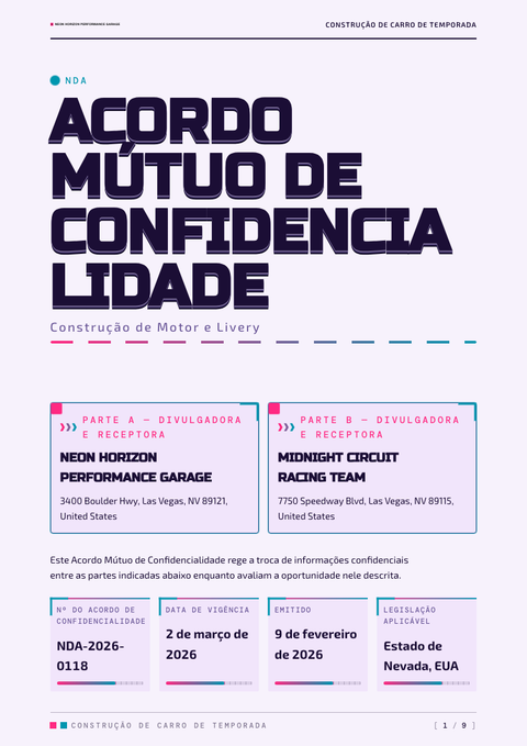 A finished nda rendered in a retrô look