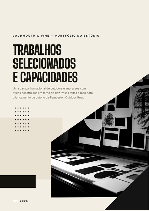 A finished portfolio rendered in a tipográfico look