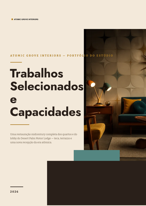 A finished portfolio rendered in a retrô look