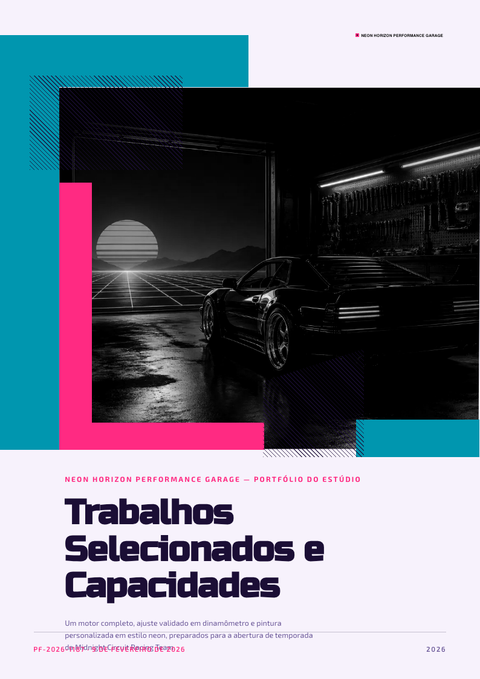 A finished portfolio rendered in a retrô look