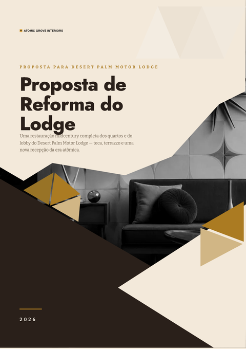 A finished proposal rendered in a retrô look