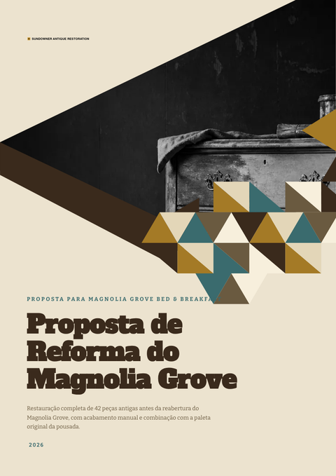 A finished proposal rendered in a retrô look