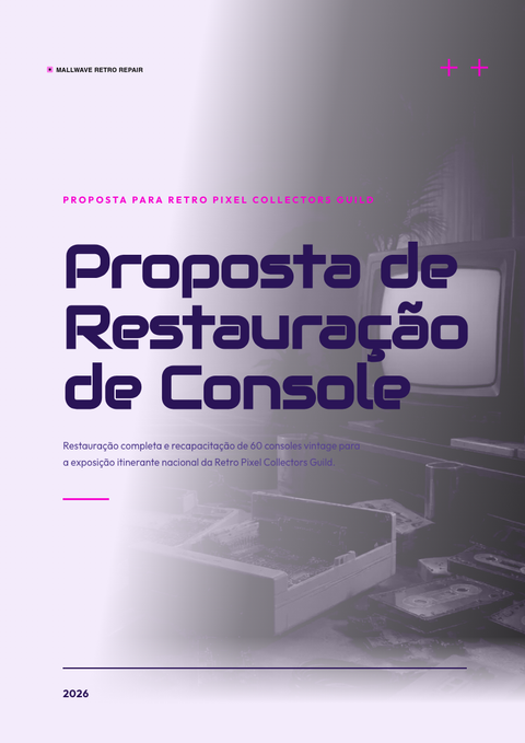 A finished proposal rendered in a retrô look