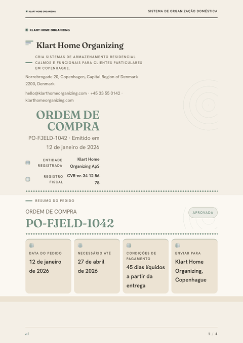 A finished purchase order rendered in a cultural look