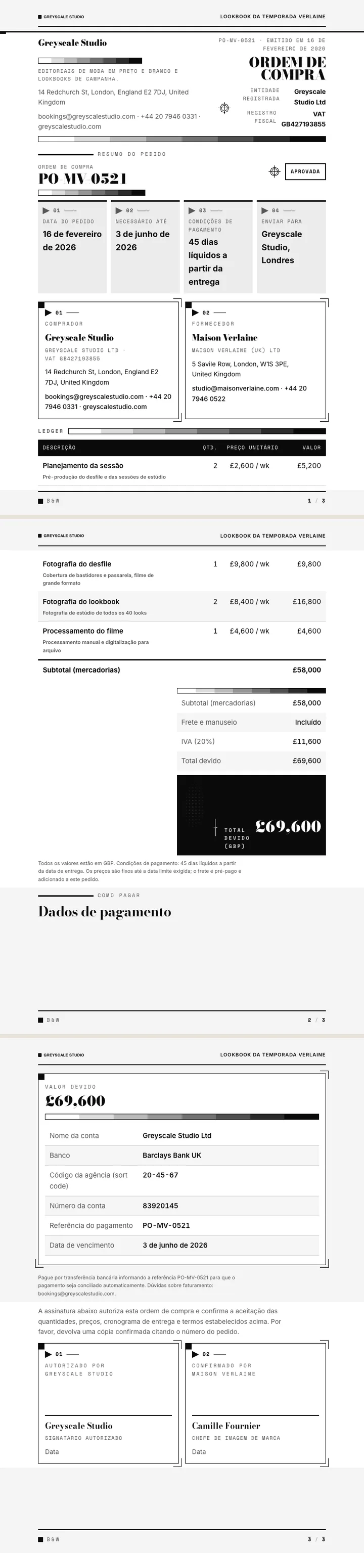 Preto e Branco — exemplo completo criado pelo Waxe