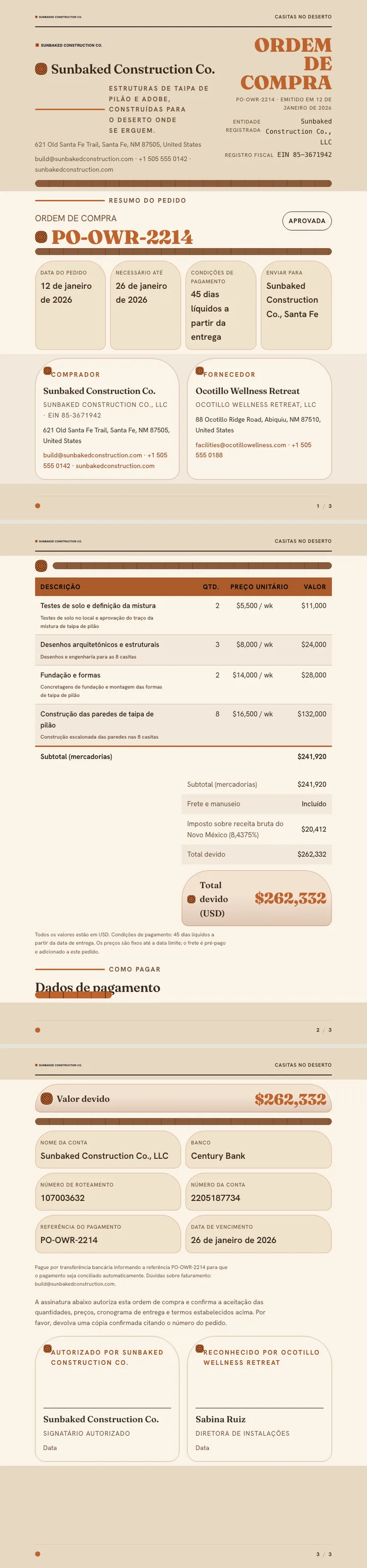 Terroso / Terracota — exemplo completo criado pelo Waxe