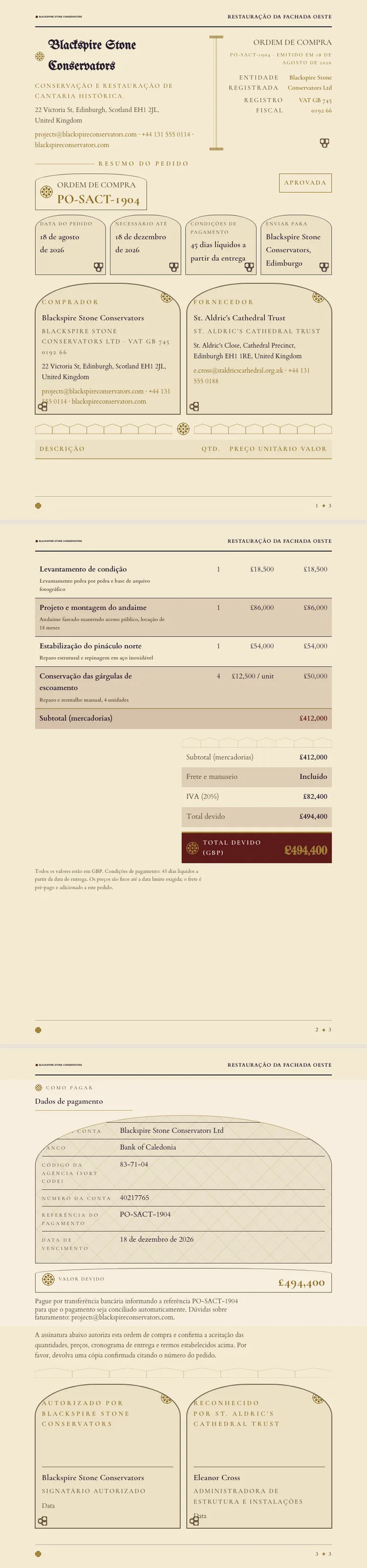 Gótico — exemplo completo criado pelo Waxe