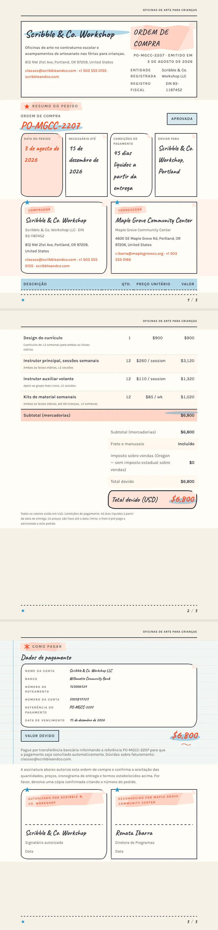 Desenho à Mão / Rabisco — exemplo completo criado pelo Waxe
