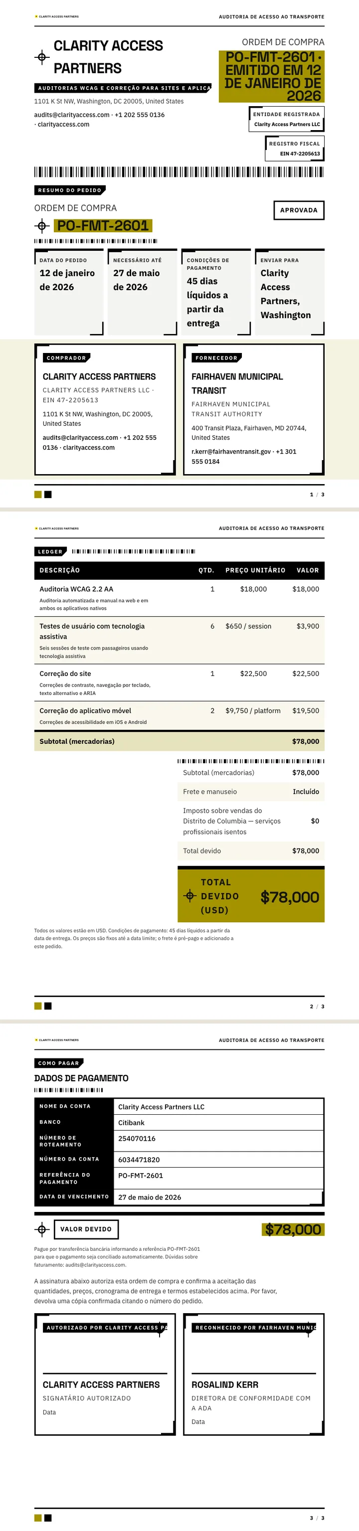 Alto Contraste — exemplo completo criado pelo Waxe