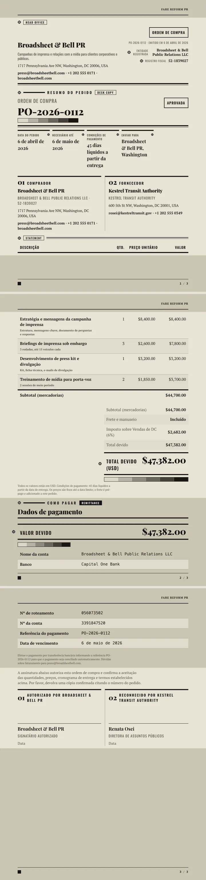 Jornal — exemplo completo criado pelo Waxe