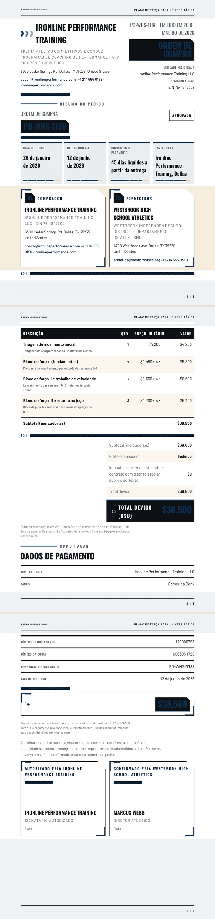 Esportivo / Atlético — exemplo completo criado pelo Waxe
